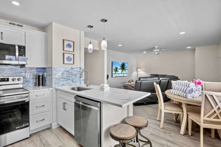Bright kitchen with cooking essentials