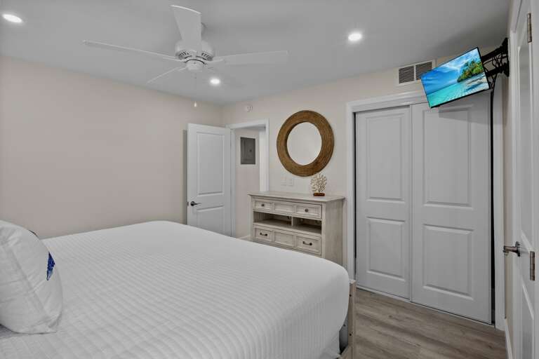 Primary Bedroom, King bed and TV
