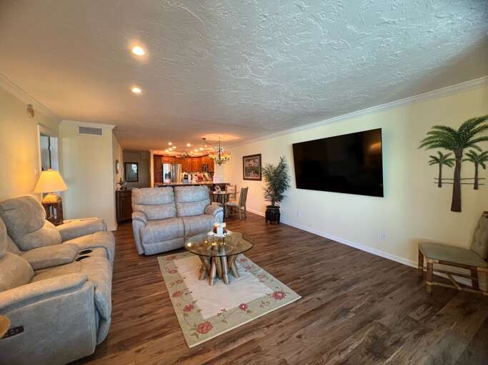 Bright living space with smart TV