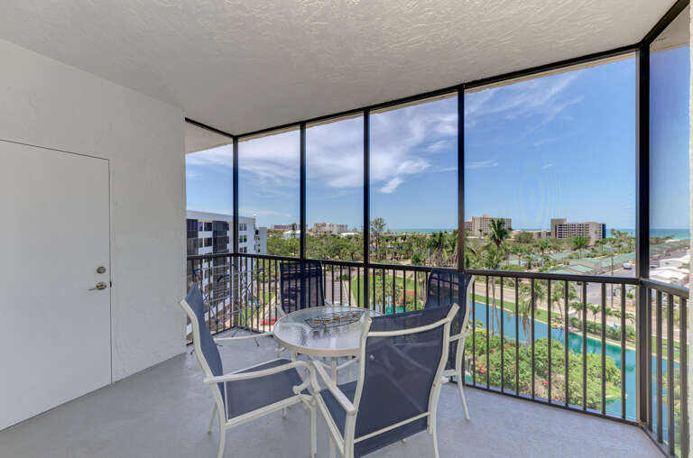 Private screened-in balcony