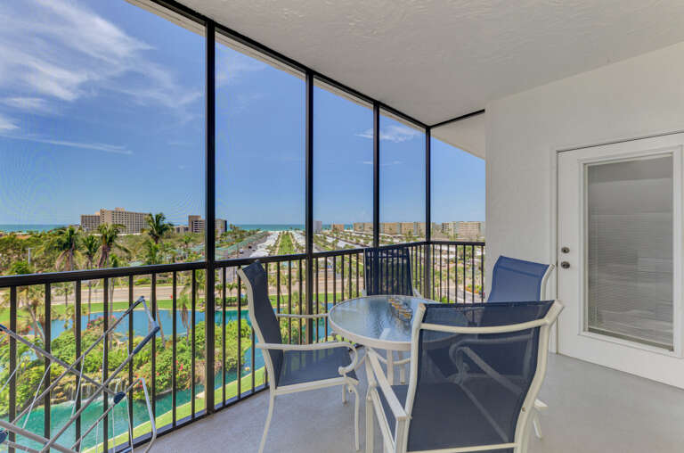 Private screened-in balcony