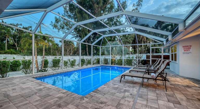 Private pool with comfortable loungers