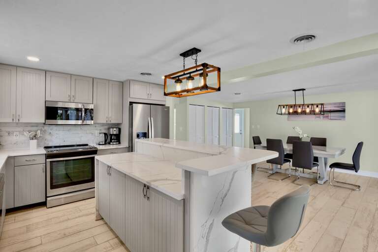 Kitchen view and dining area