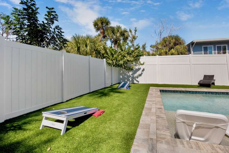 Your private oasis with cornhole