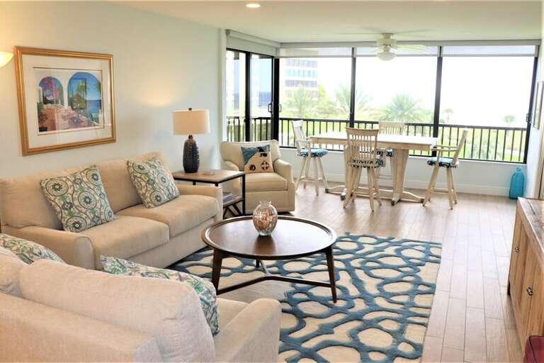 Spacious lounge area indoors