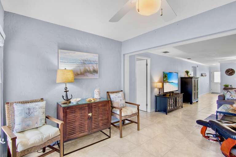 Living Room with doors opening to your private patio