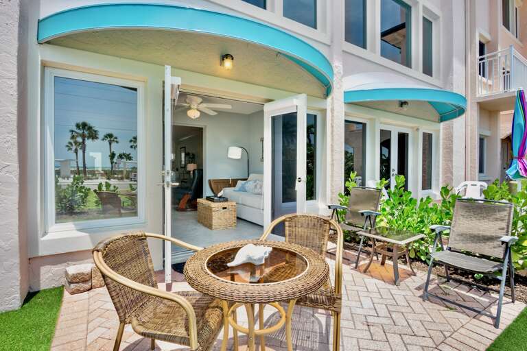 Private patio with outdoor seating