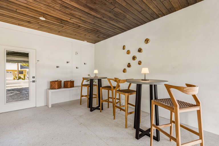 Shaded seating area for gatherings