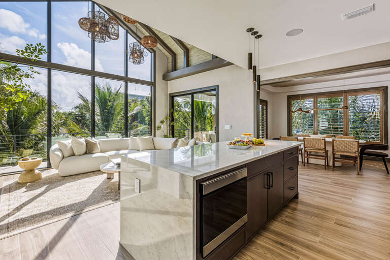 Spacious kitchen with appliances