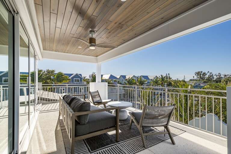 Indoor game room terrace with comfortable seating
