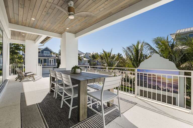 Balcony with gulf views and dining area