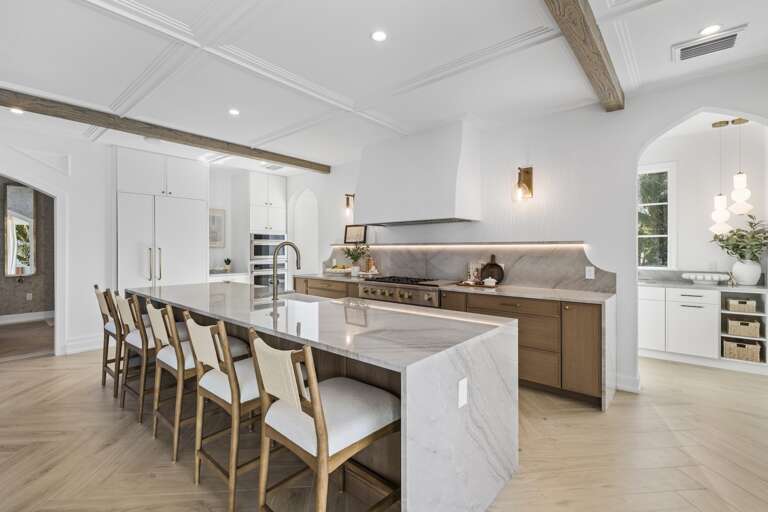 Gourmet kitchen with island seating
