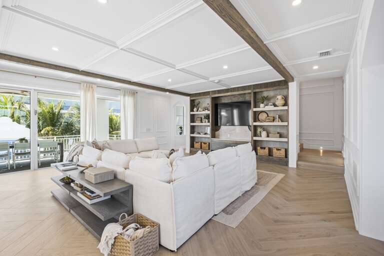Living area with TV and sliding doors to your private terrace