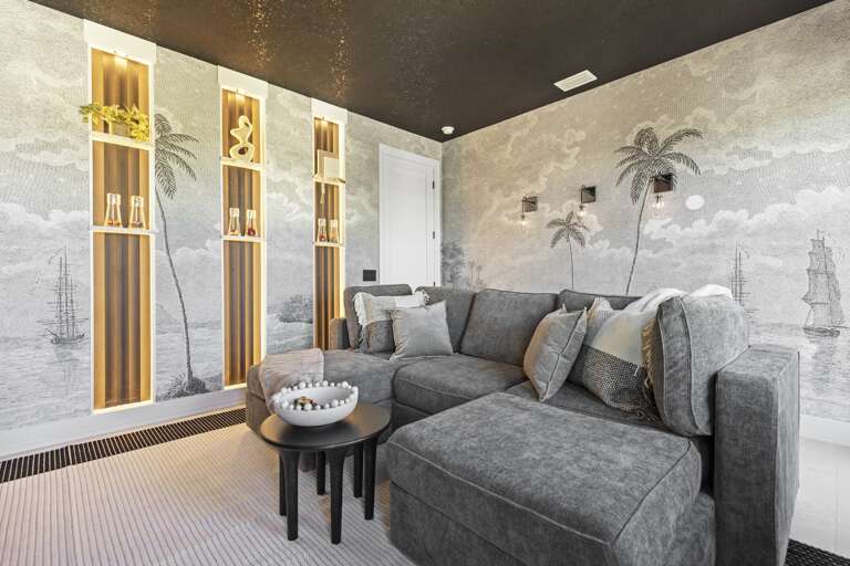 Private theater room with comfortable seating