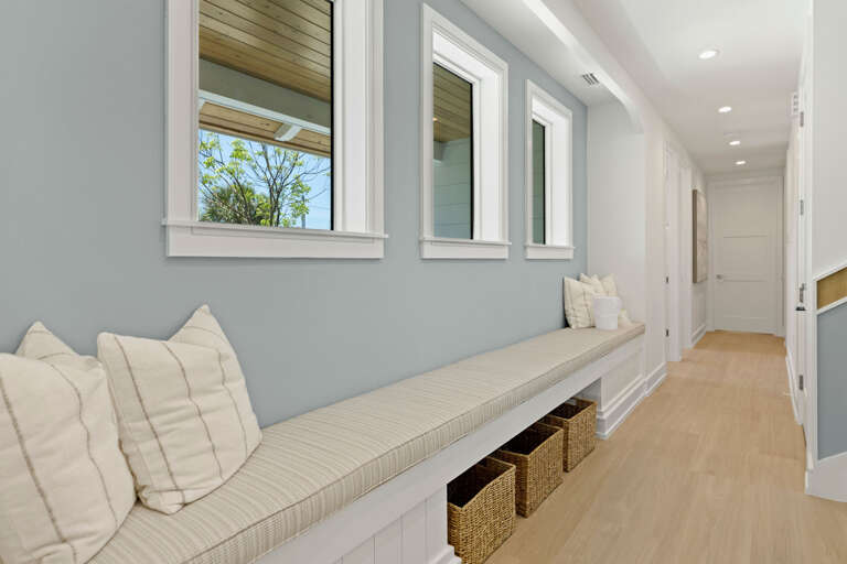 Bright Hallway with Built-In Seating