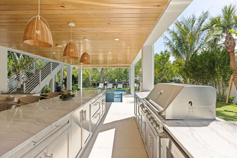 Outdoor Kitchen with Island Seating