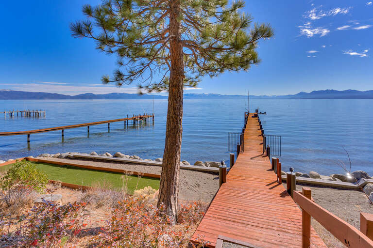 Pathway Pier Past Pines, Placid Lake, Pristine Views