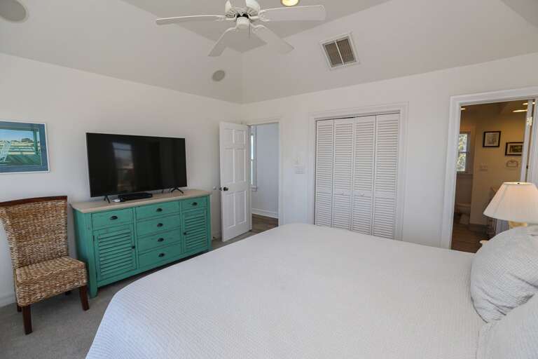 Bedroom 1 2024; King with private bath and sliding doors to deck - Level 3 Bedroom 1 2024; King with private bath and sliding doors to deck - Level 3