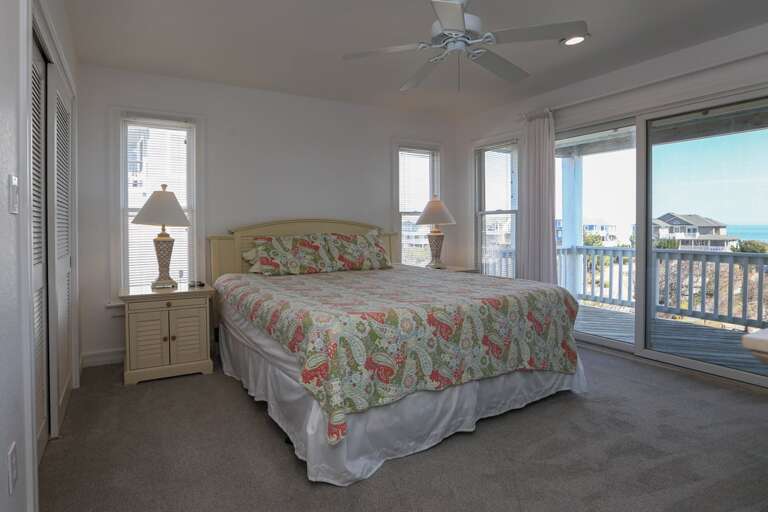 Bedroom 5 2024; King with private bath and sliding doors to deck - Level 2 Bedroom 5 2024; King with private bath and sliding doors to deck - Level 2