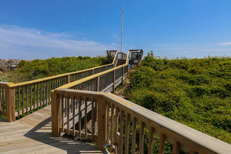 Private dune deck 2025; Walkway from level 1 covered deck Private dune deck 2025; Walkway from level 1 covered deck