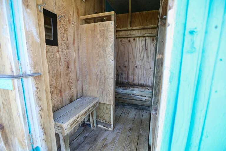 Outdoor shower 2019, ground level ocean side next to Laundry room