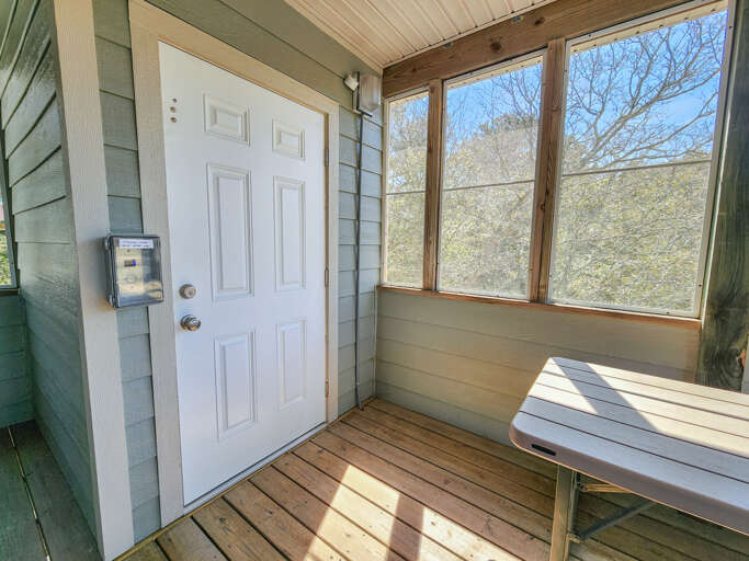 Top Level Elevator Entrance 2023; In Screened In Porch