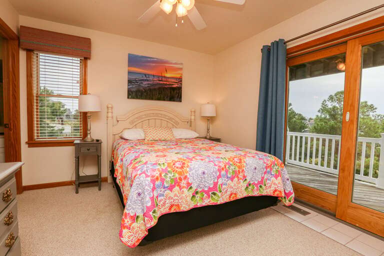 Bedroom 3 2024; Queen with sliding doors to deck and shared bath - Level 2