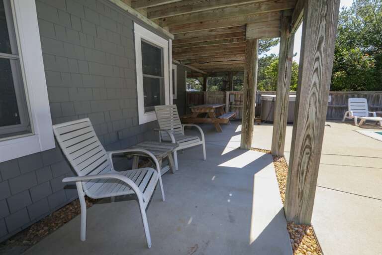 Covered seating in Pool Area 2022