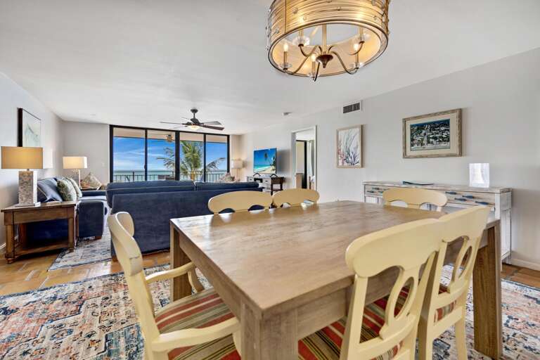 Dining Area view into living room/balcony