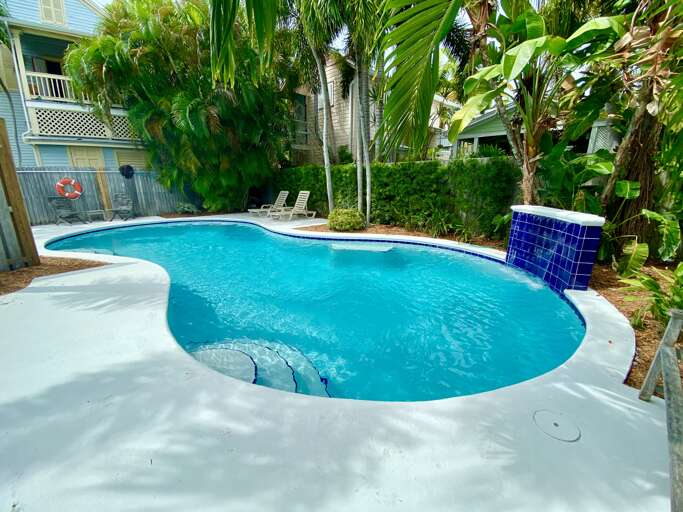 Private Pool Living Room Pete's Cottages Key West