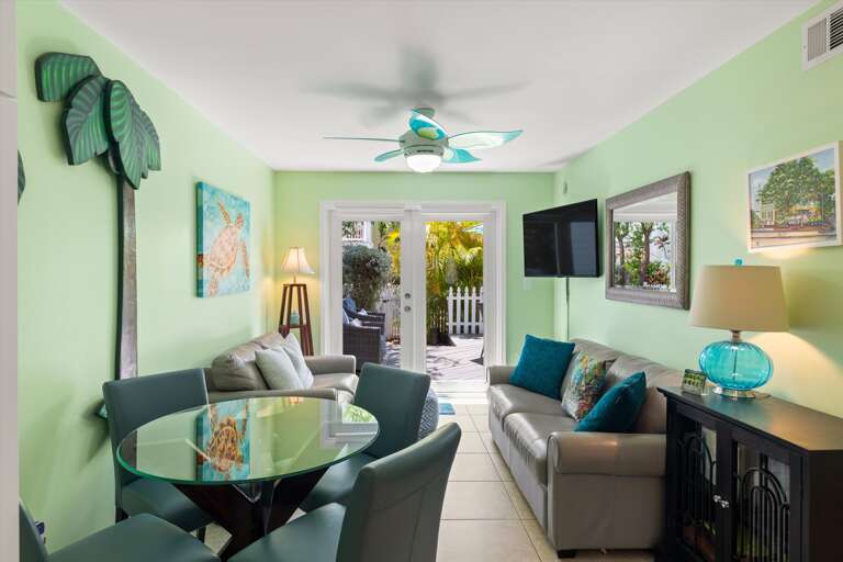 Dining area and living room