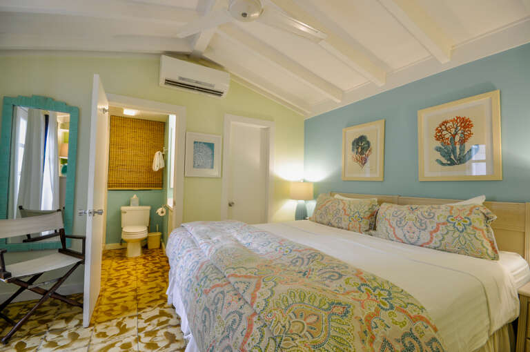 Bedroom and ensuite bathroom Ann Street Cottage Key West