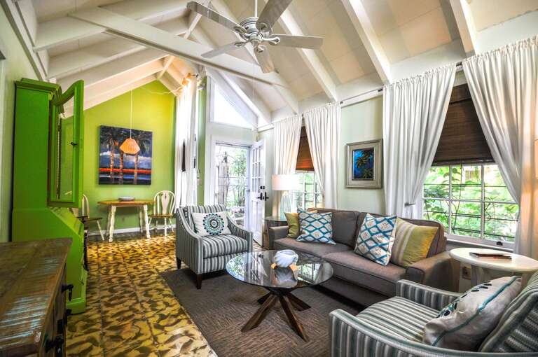Living room and dining area Ann Street Cottage Key West