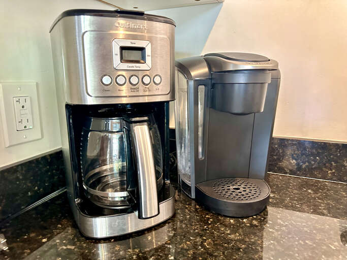 Keurig and standard coffee makers in main house kitchen. Keurig and standard coffee makers in main house kitchen.