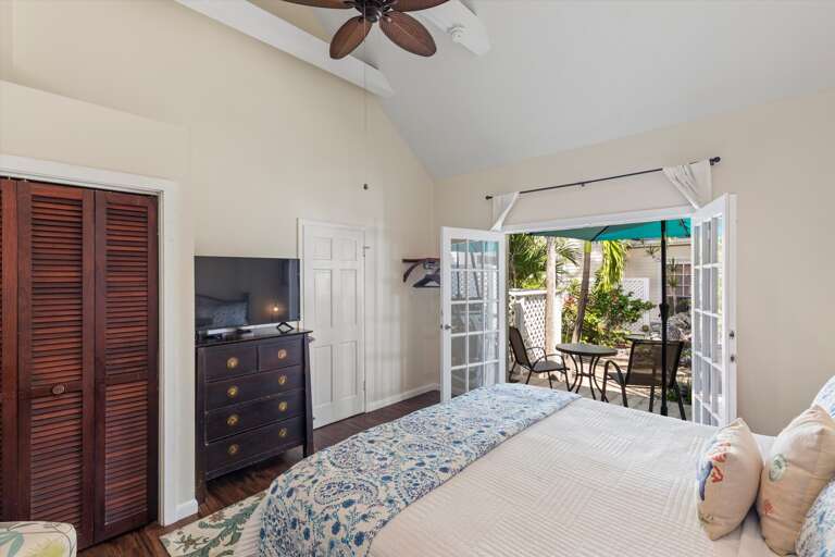 Bedroom with walkout to patio
