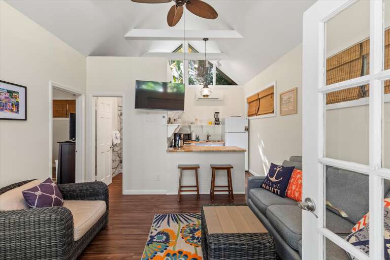 Living area into kitchen