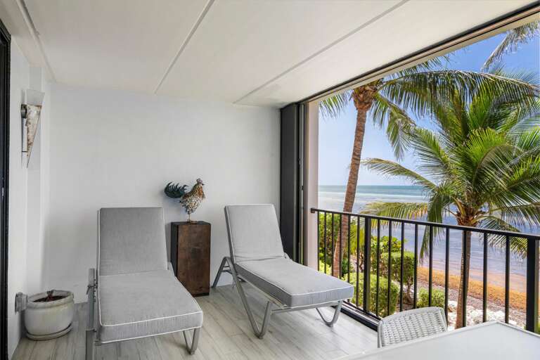 Balcony seating outside primary bedroom