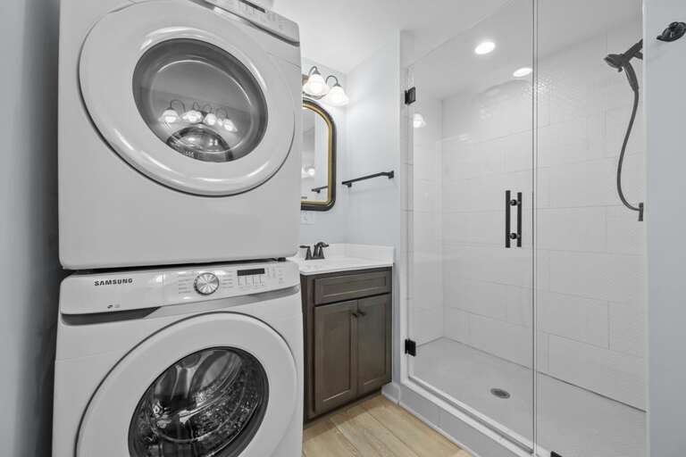 1st Level Bath Doubles as Laundry Area