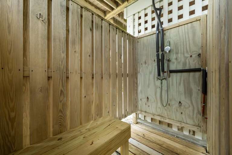 Enclosed Outdoor Shower - Hot and Cold Water