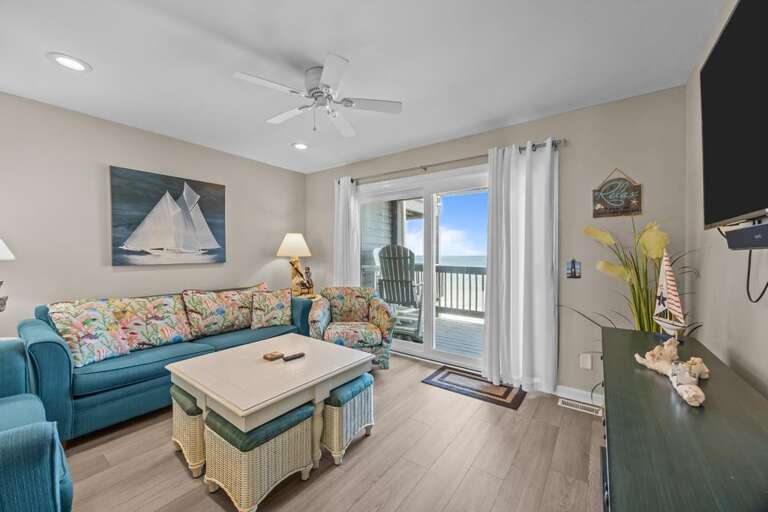 Living Room - Direct Access to Oceanfront Deck