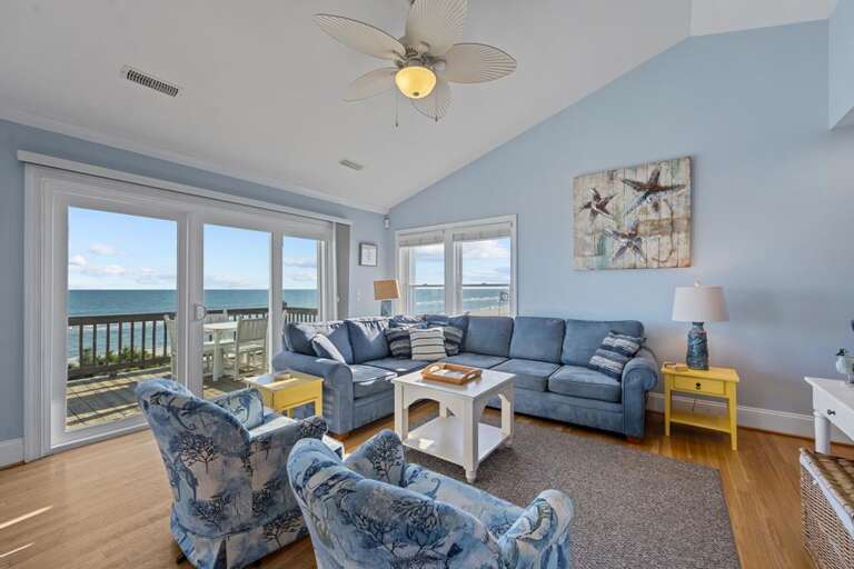 Living Area - Top Level - Oceanfront Deck Access