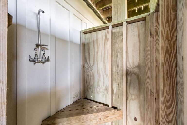 Enclosed Outdoor Shower - Hot and Cold Water