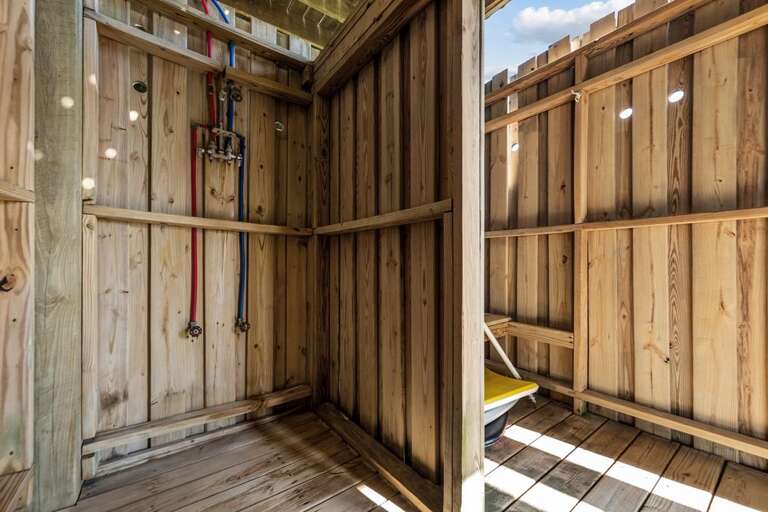 Enclosed Outdoor Shower - Hot and Cold Water