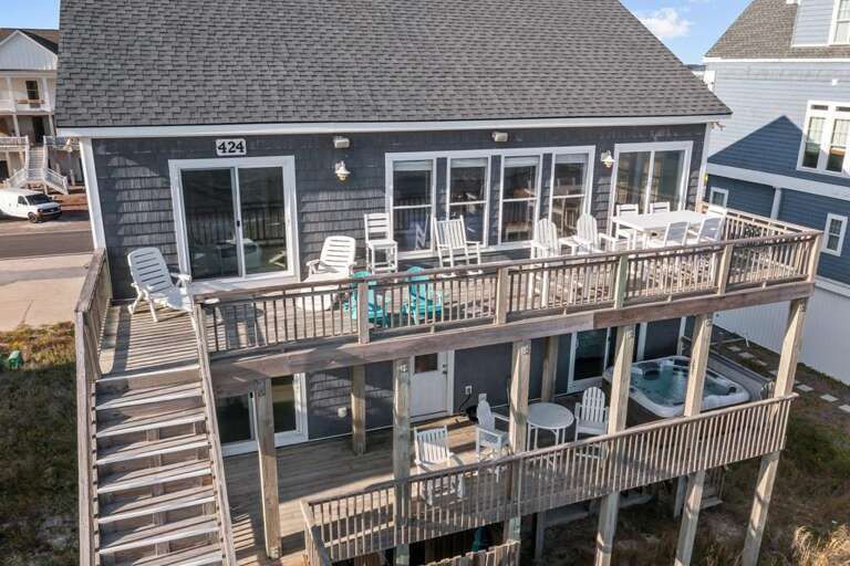 View of Oceanfront Deck - Lots of Seating