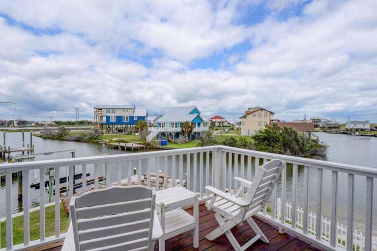 Deck Overlooking Canal and Dock Area