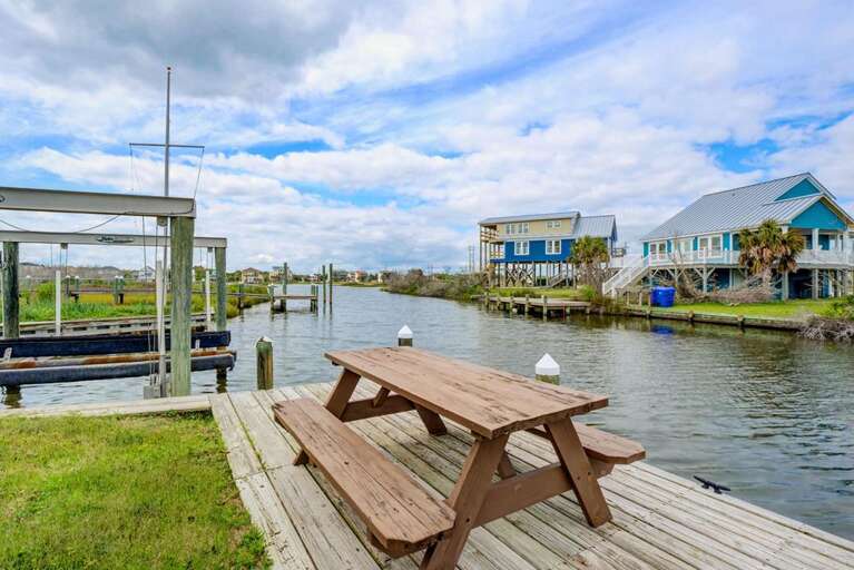Picnic Table on Canal Dock Area
