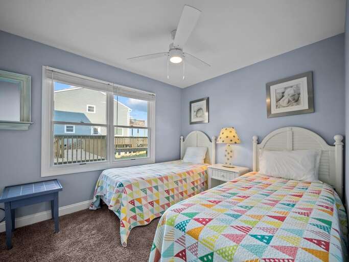 Bedroom 2 with Two Twin Beds - First Floor