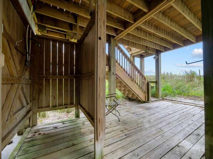 Enclosed Outdoor Shower - Hot and Cold Water