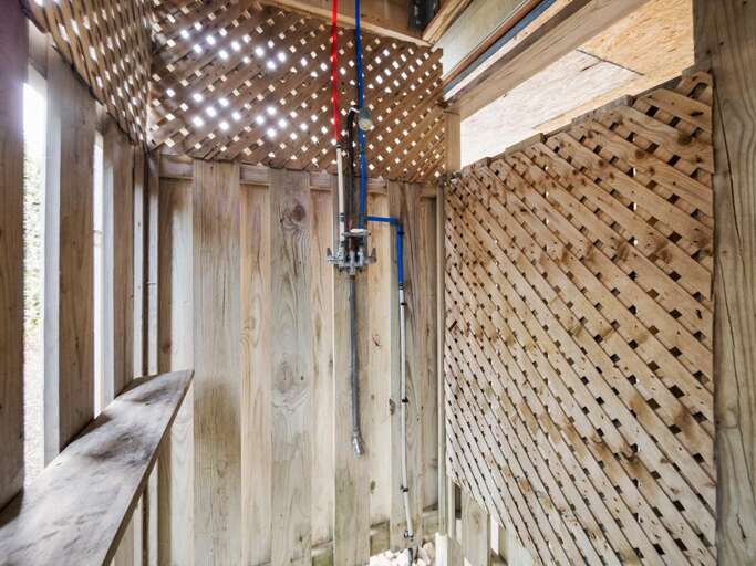 Outdoor Enclosed Shower - Hot and Cold Water