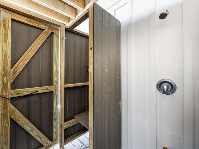 Enclosed Outdoor Shower - Hot and Cold Water